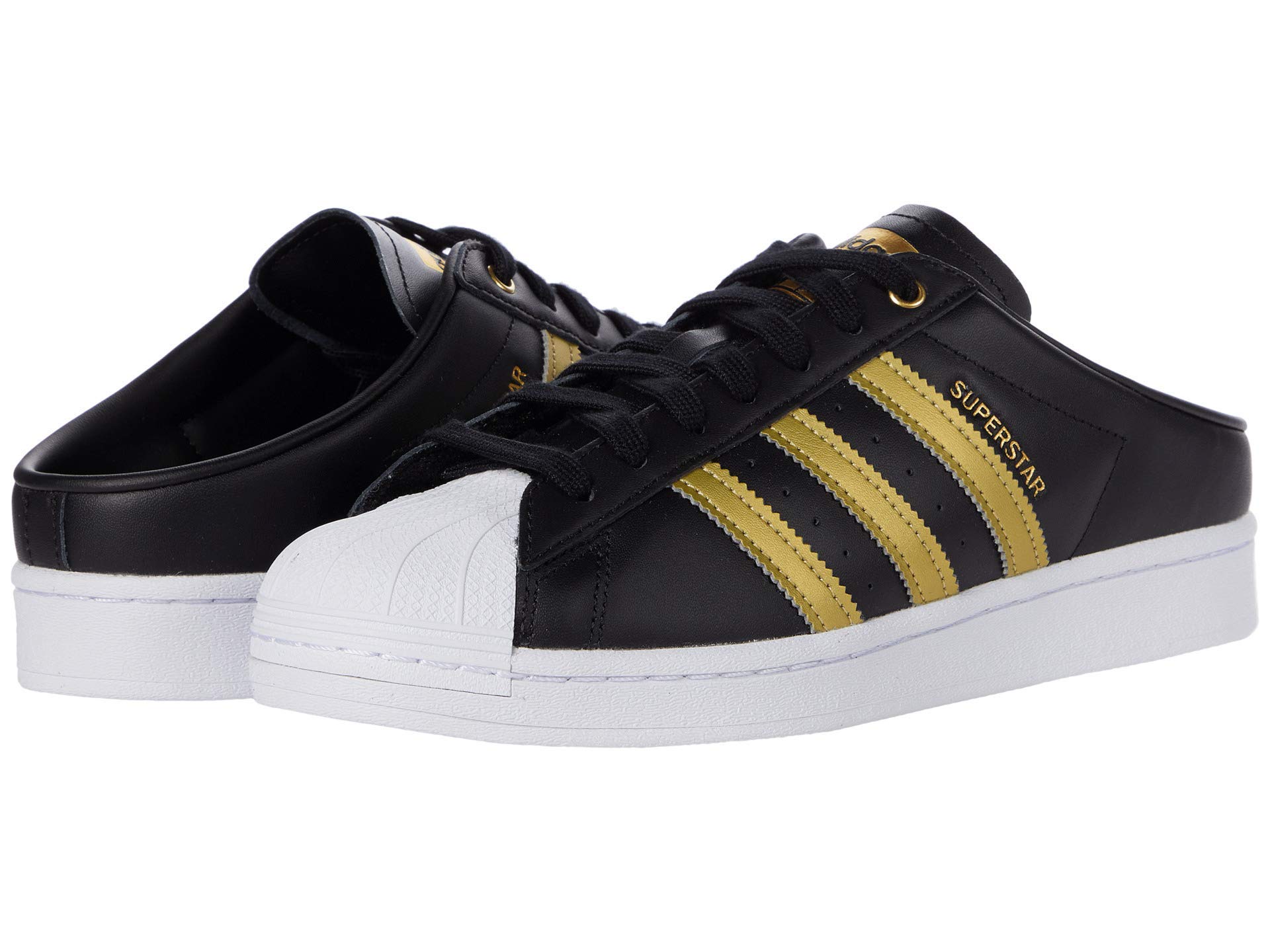 【極美品】adidas　Superstar　ミュール　ブラック／ゴールド Adidas Superstar スニーカー 通販 - FARFETCH
