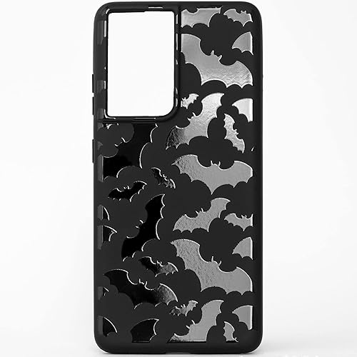 Funda de teléfono negra mate compatible con Samsung Galaxy S22 Ultra 5G 2022  Funda de goma a prueba de golpes, lindos murciélagos, espeluznante,