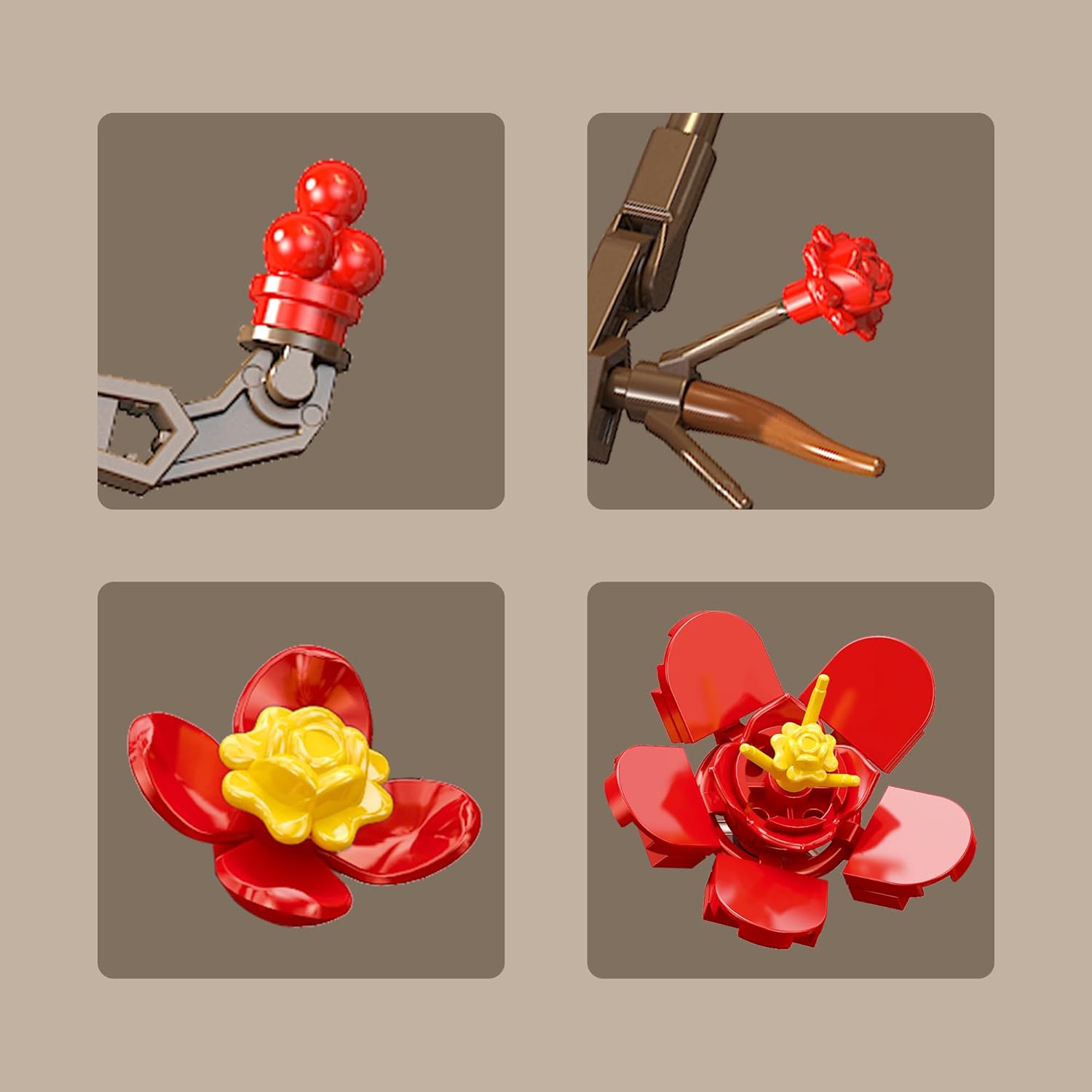 Botanicals Plum Blossom Building Sets Artificial Flower for Dinner Table Centerpiece Living Room Home Decor for Adults and Women 736pcs