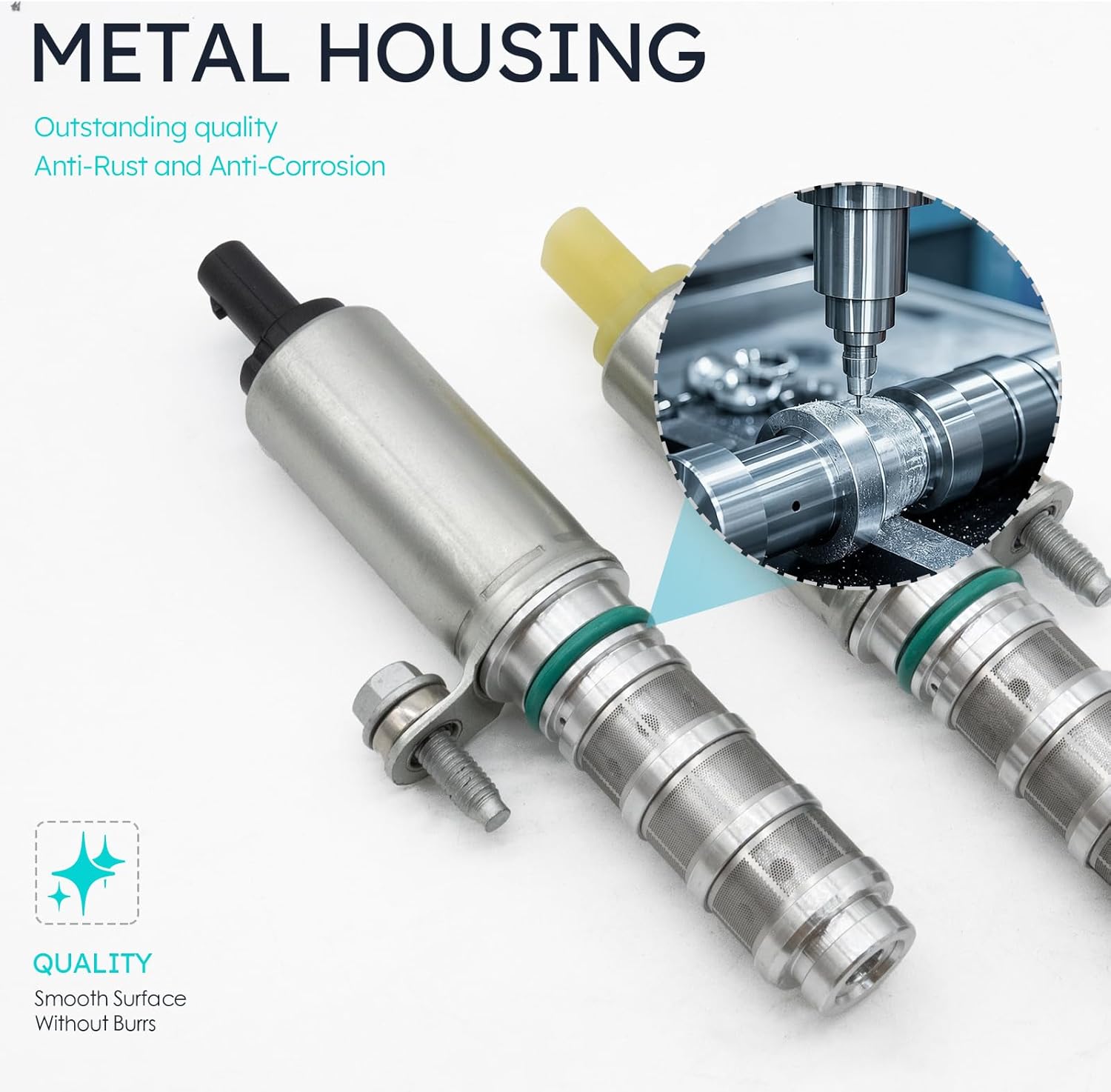 2PCS Engine Variable Valve Timing (VVT) Solenoid - EXHAUST Compatible With BUICK CADILLAC CHEVROLET GMC REGAL COLORADO Replaces 12627116 12655433 12662737 12627117 12655434 12662736 13-20