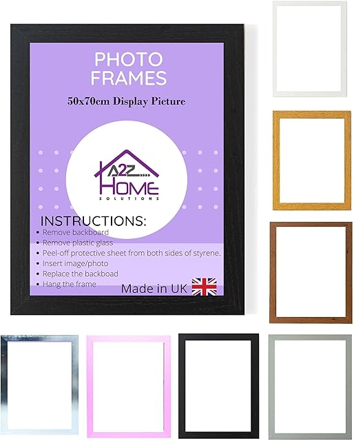 A2Z Home Solutions Desk Gallery Wall Mounting Poster 50x70cm (19 x 27 inch Approx.) Photo Pictures Frame Display Certificates Jigsaw Puzzle Shatterproof Front Landscape Portrait Hanging - (Black)
