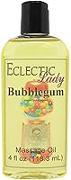 Vista 1 de Aceite de masaje de chicle, 4 onzas, con aceite de almendras dulces y aceite de jojoba, sin conservantes, perfecto para aromaterapia y relajación