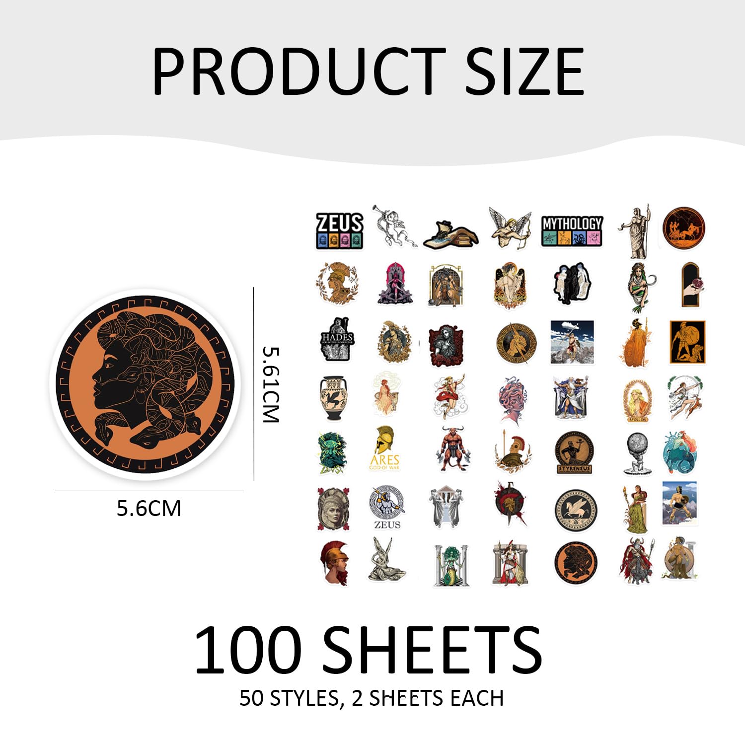MEMOFYND 100 Mythology Stickers, Retro Cartoon Sticker Decoration, Diy Luggage Notebook Decoration Stickers - Image 2