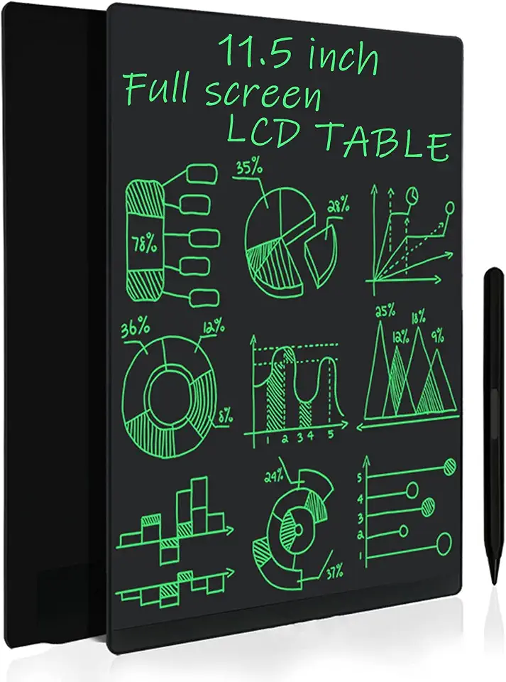 Kiboule LCD Writing Tablet Tela monocromática de 11,5 polegadas com 2 stylus Desenho Escrita Tomando notas Deixando mensagens para crianças, meninos, meninas e adultos, preto
