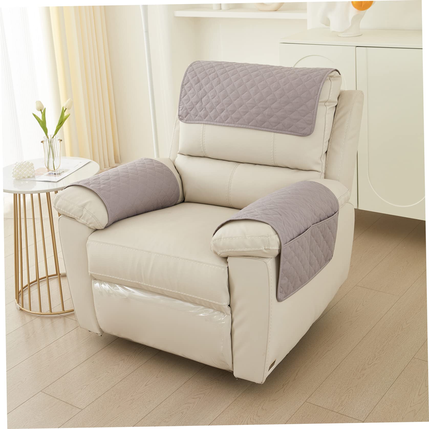 Set di 5 copribraccioli per divano, stile minimalista, con tasca laterale, in poliestere, antiscivolo, per divano, poltrona, accessori per interni e casa