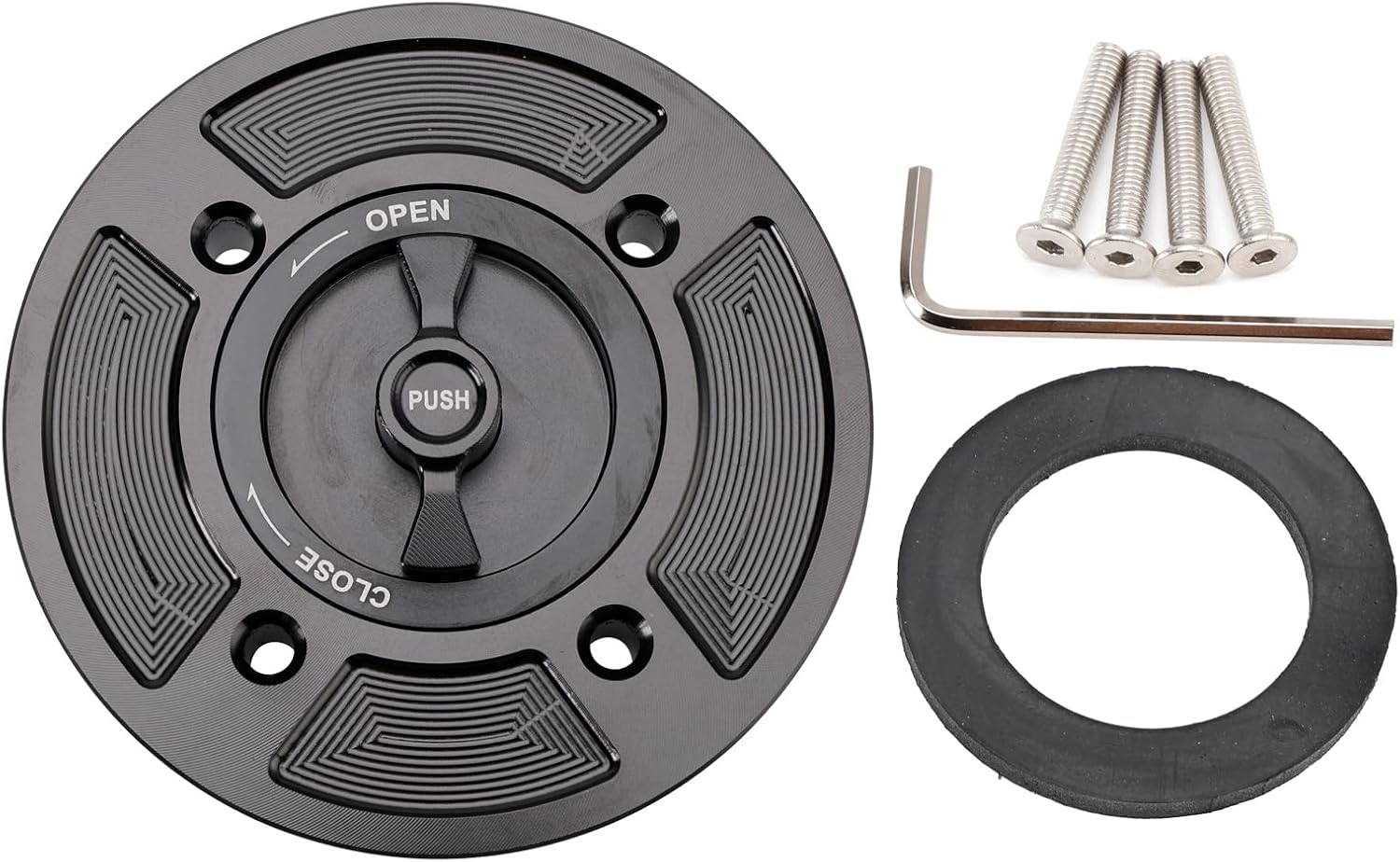 MAD HORNETS Quick Release Keyless Fuel Gas Cap 112mm Fit For Kawasaki ZX6R ZX10R 2021-2025