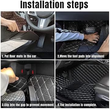 Full Surround Leather Car Floor Mats for Range Rover Sport L494 2017-2022 (RHD), Full Covered Carpet Protection Set Waterproof Non Slip Car Mat Accessories,B/Black and Beige