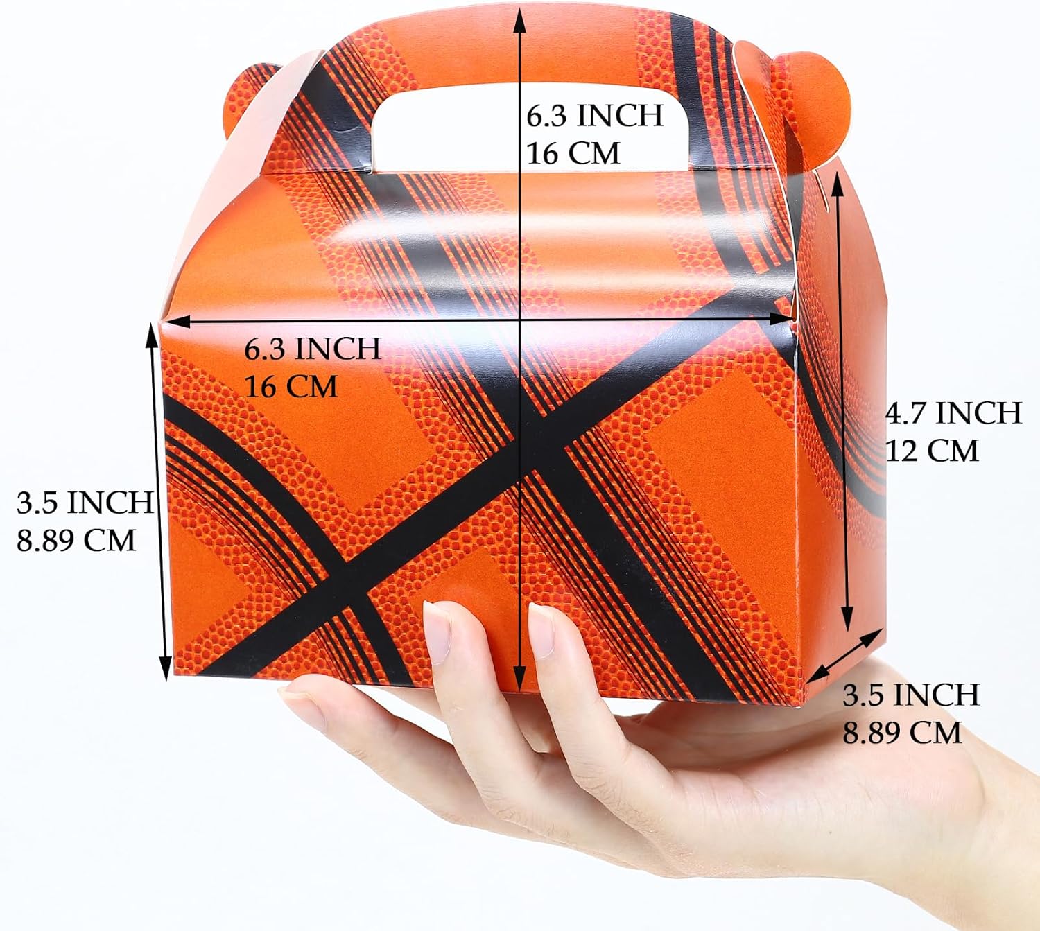 Oletx 24-Pack Basketball Party Favor Treat Boxes Pack, Goodie Boxes, Cardboard Gable Gift Boxes with Handles. Perfect for Basketball Sports Themed Party Decoration Supplies - Image 5