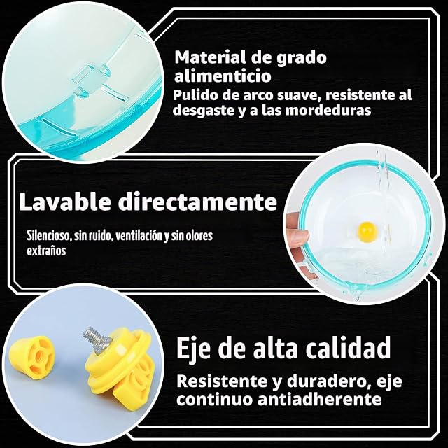 Foto 3 de 7 de INHEMING Rueda para Hamster Silenciosa, Rueda de Ejercicio de Plástico para Pequeños Roedores, Juguete…