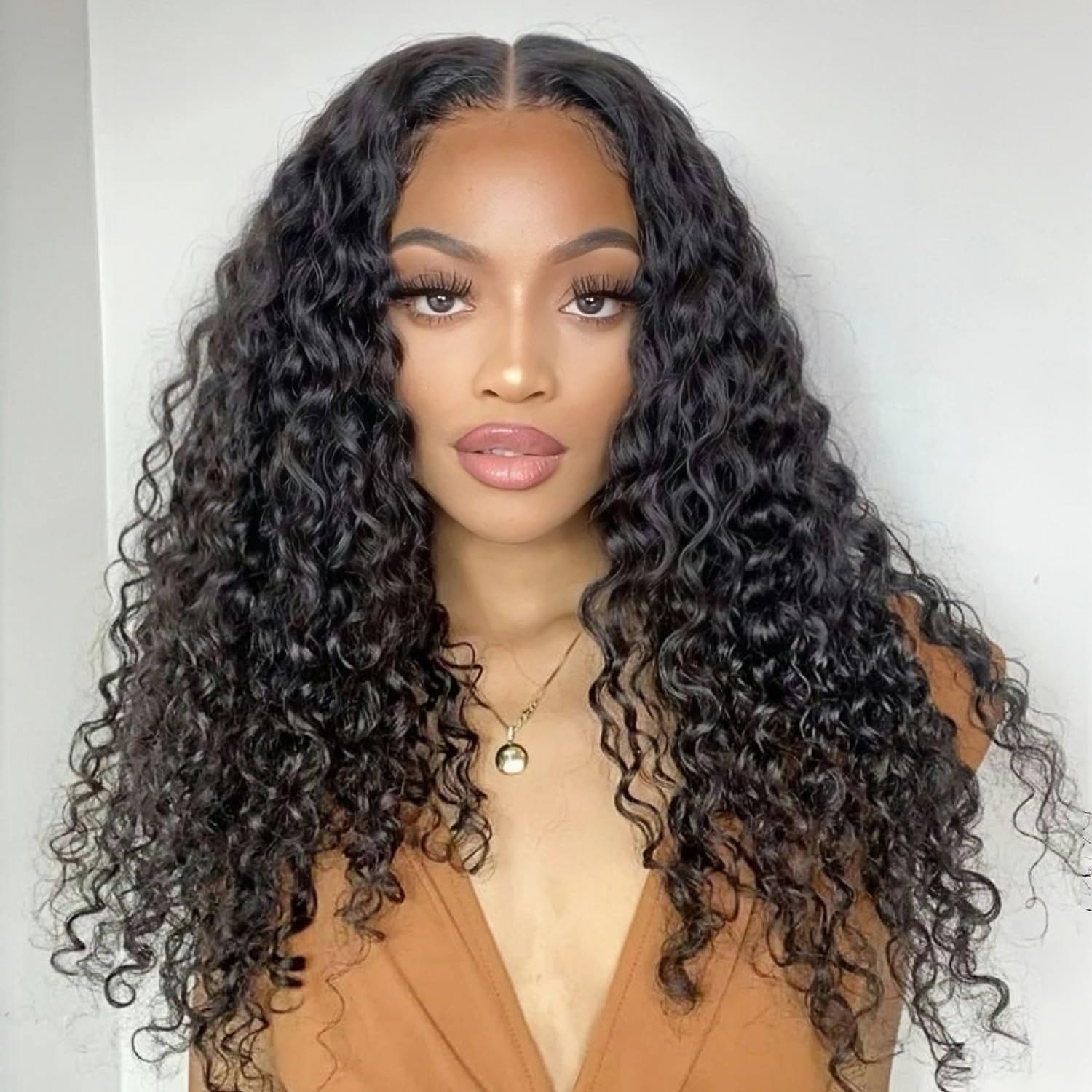 Water Wave Wear and Go Glueless Wigs Human Hair Pre Plucked Pre Cut 5 x 5 HD Lace Closure Wigs 200 Density Water Wave Lace Front Human Hair Wigs for Black Women Natural Black 20 Inch