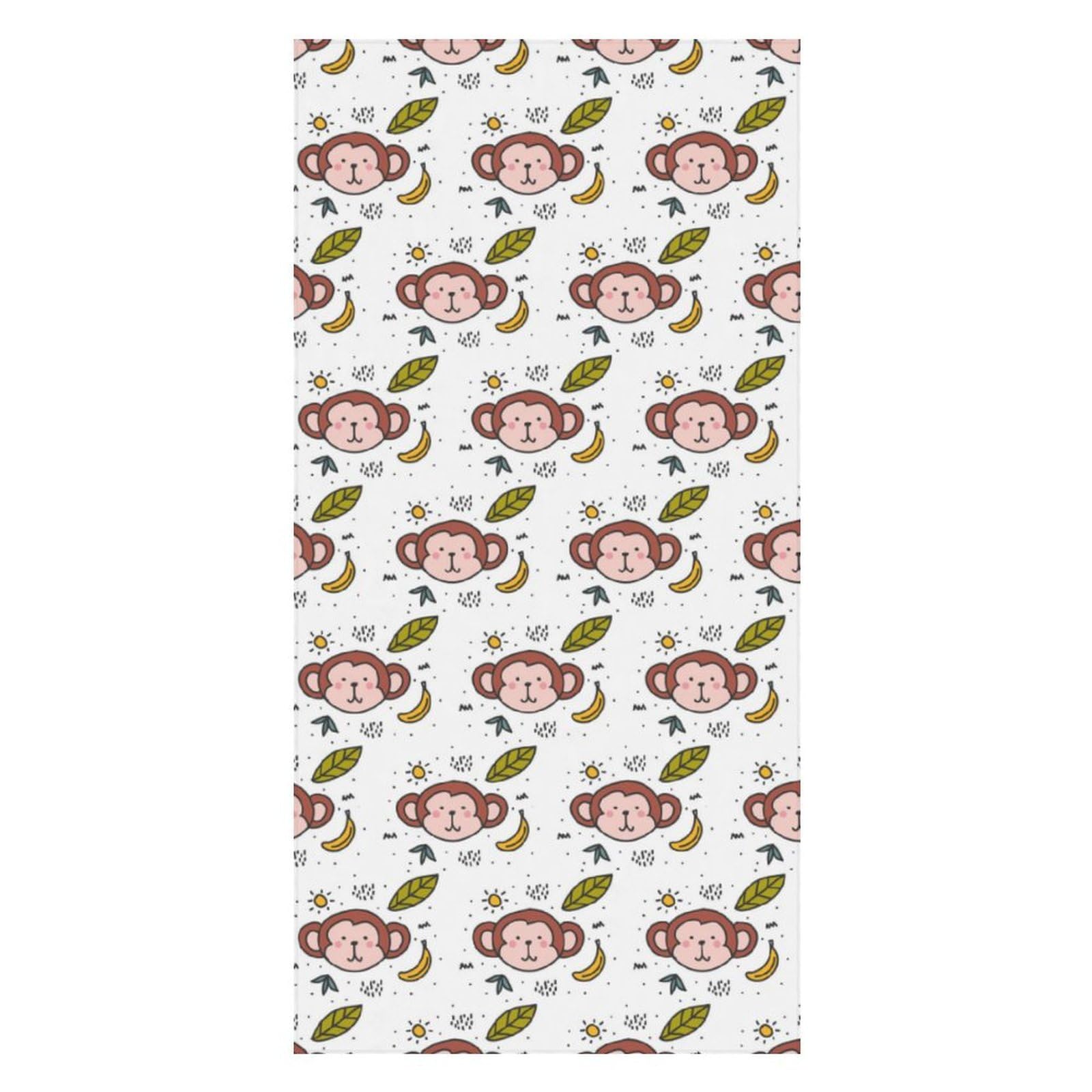 LWORZIIB Beach Towel, Monkey Pattern Banana Bath Towel, Pool Towel Great for Gym Swimming 80 X 160cm
