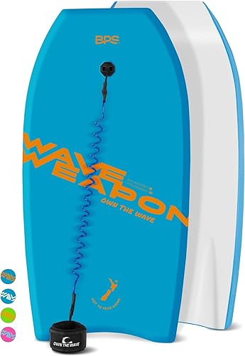 Own the Wave 'Wave Weapon' Bodyboard with Premium Leash, Lightweight with EPS Core