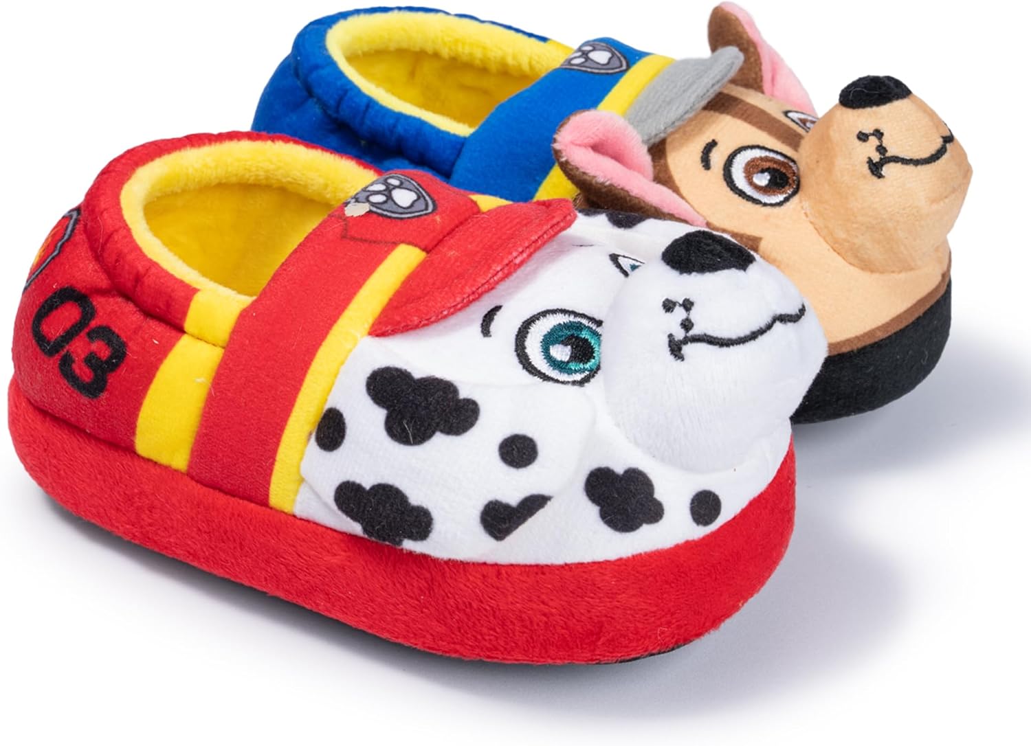 Paw Patrol Toddler Plush Slippers Boys Girls Kids House Shoes Cozy Soft Indoor Outdoor Slip-On Warm Comfortable Non Slip Lightweight Character Footwear Marshall Chase