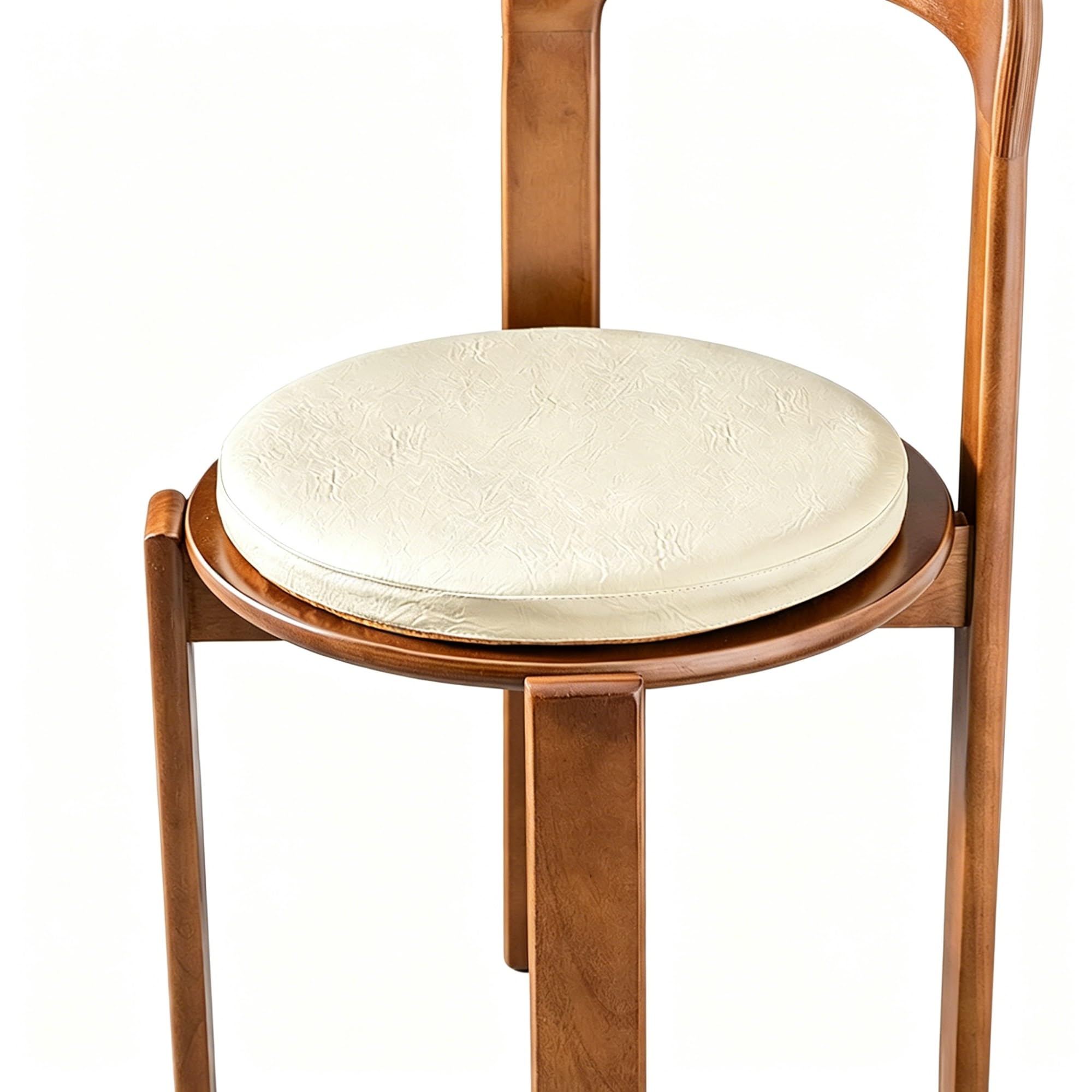 Coussin de chaise rond en cuir PU imperméable 35x35 cm pour intérieur et extérieur - Lot de 4
