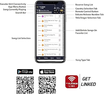 The Platinum Karaoke Machine for Tv, Professional Karaoke System with 2upgraded Wireless Microphones, Features Over 23k Songs, 7k Filipino Tagalog, 12k English, App Support