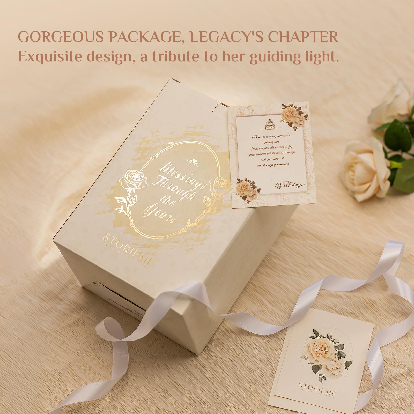 Storieme 80th Birthday Gifts for Women: Best Happy Birthday Gift for 80 Year Old Woman Moms Grandmothers Friends Unique Birthday Angel Figurine Decorations