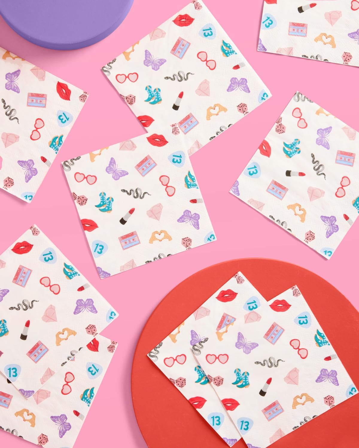 xo, Fetti Party Icon Paper Napkins | 3-ply 25 pcs | Concert Party Tableware, Bachelorette Decorations, Birthday Tablescape, Bridesmaid Dinner Supplies, Pop Singer