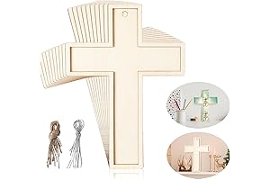 Beeveer 24 Pcs Unfinished Wood Crosses for Crafts