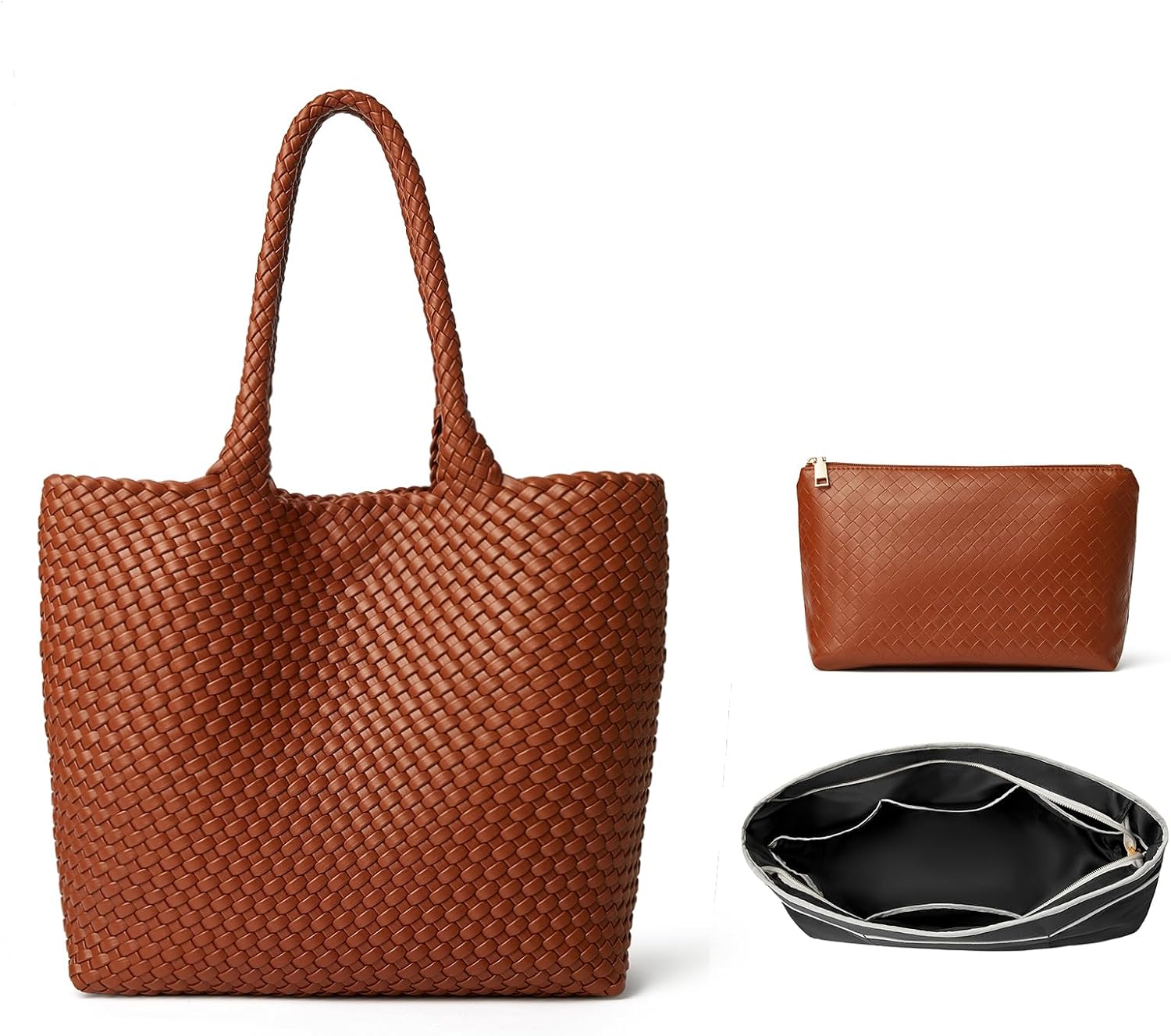 DAILANDO Fashion Woven Tote Bag for Women, Large Capacity Designer Shoulder Weave Hobo Purse