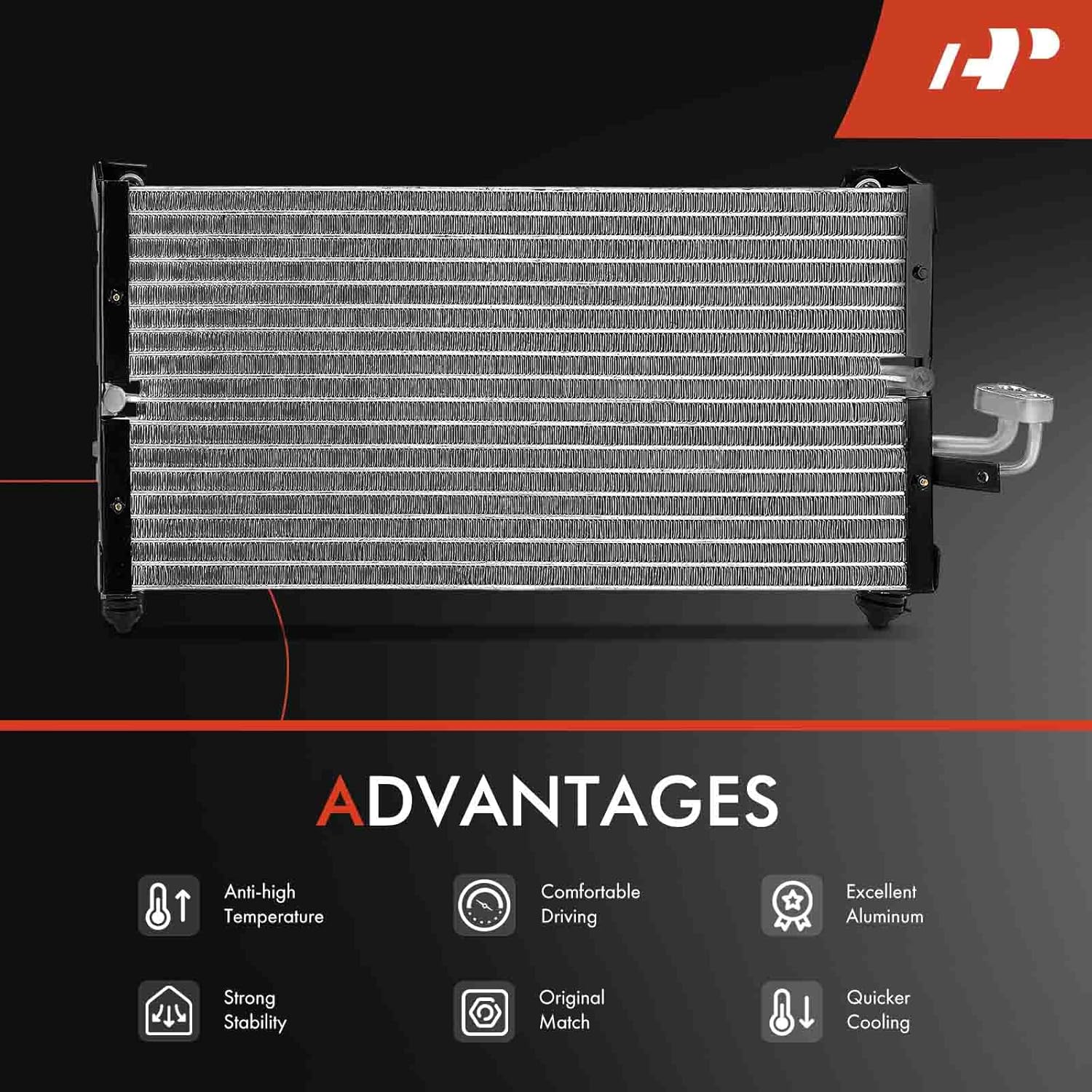 A-Premium Air Conditioning A/C Condenser Compatible with Dodge Avenger 1995-1999 & Chrysler Sebring 1995-2000 & Mitsubishi Eclipse 1995-1999 & Eagle Talon 1995-1998