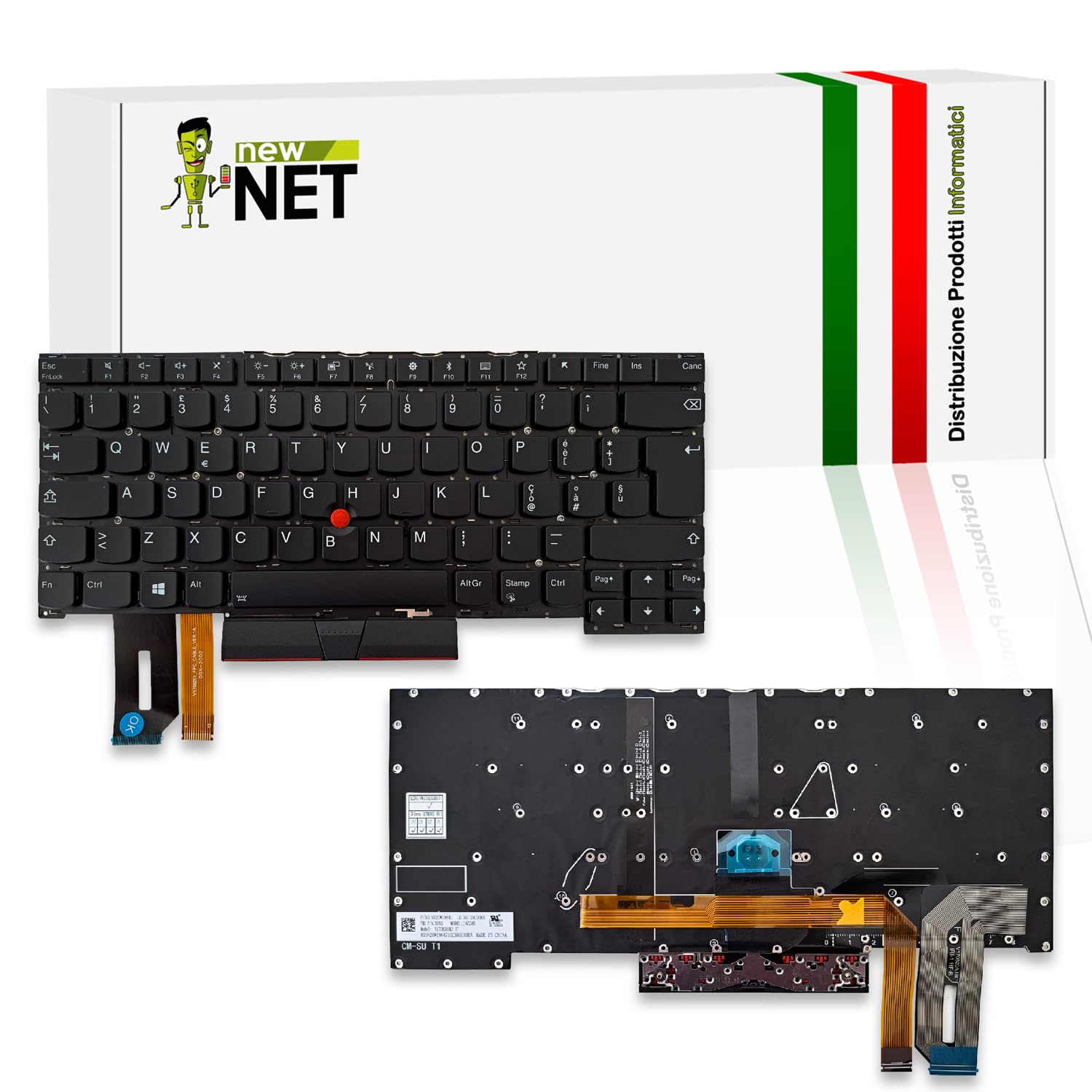 NewNet Tastiera Italiana Per Fujitsu Lifebook E753 E754 E756 E554 E557 – Con Trackpoint, Layout QWERTY