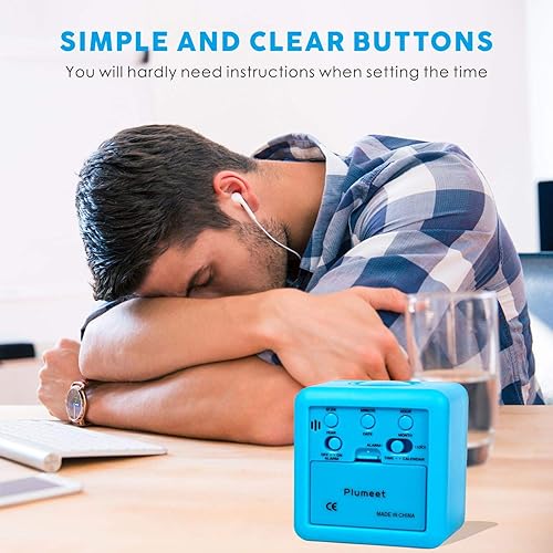 Miniatura 6 de Plumeet Reloj despertador digital para niños con repetición y luz nocturna, reloj de silicona de fácil ajuste, hora de visualización, fecha, ruidoso