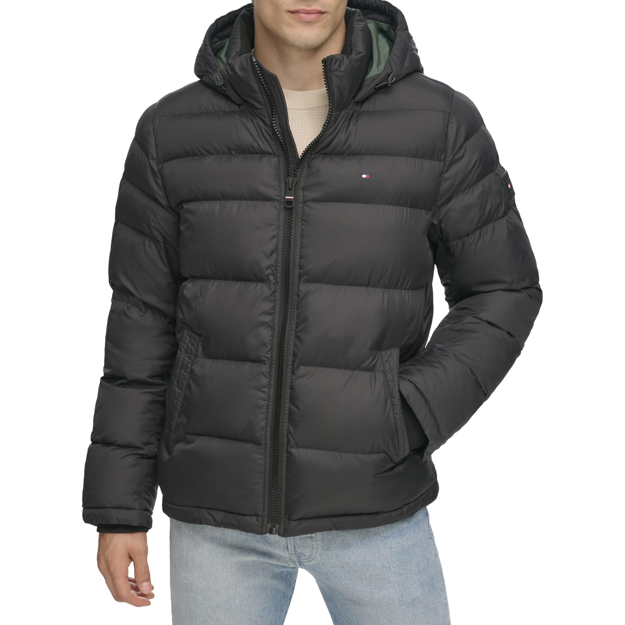 Tommy HilfigerMen's Down Alternative Hooded Puffer Jacket (Standard and Big & Tall)