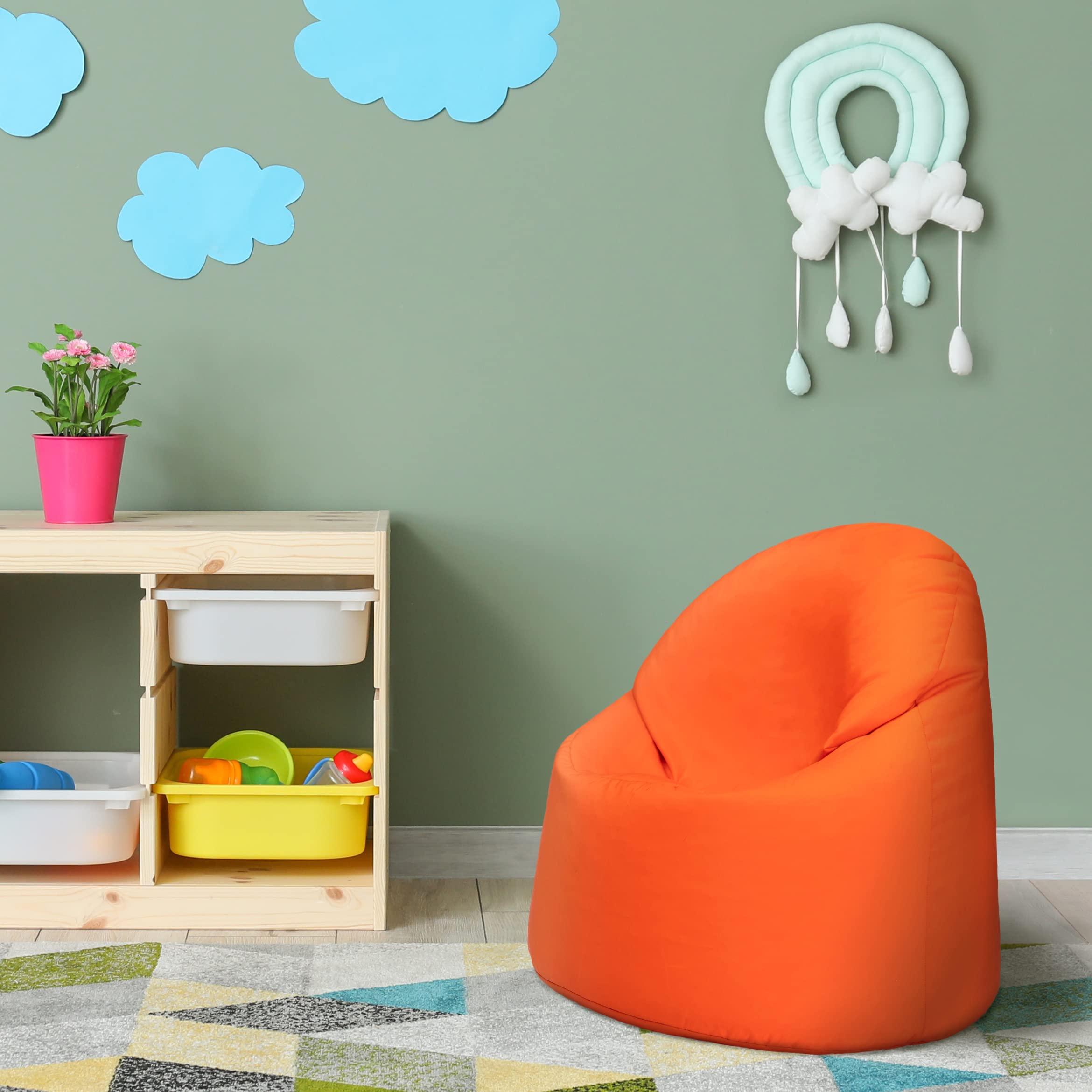 Ready Steady Bed Poltrona a Sacco per Bambini | Comodo Sedile BeanBag per Interni ed Esterni | Mobili per Bambini Resistenti all'acqua | Design Ergonomico Durevole Comodo (Arancia)