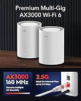 Vista 2 de Cudy AX3000 Wi-Fi 6 2.5G Mesh System, Covers up to 2100 Sq.Ft, Replaces Wireless Router and Extender, Supports Ethernet Backhaul, Ideal for 2.5G