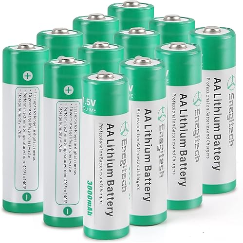 Miniatura 10 de Enegitech Batería de litio AA, doble A, batería no recargable de 1.5 V, 3000 mAh, batería de hierro de litio de larga duración para cámara de