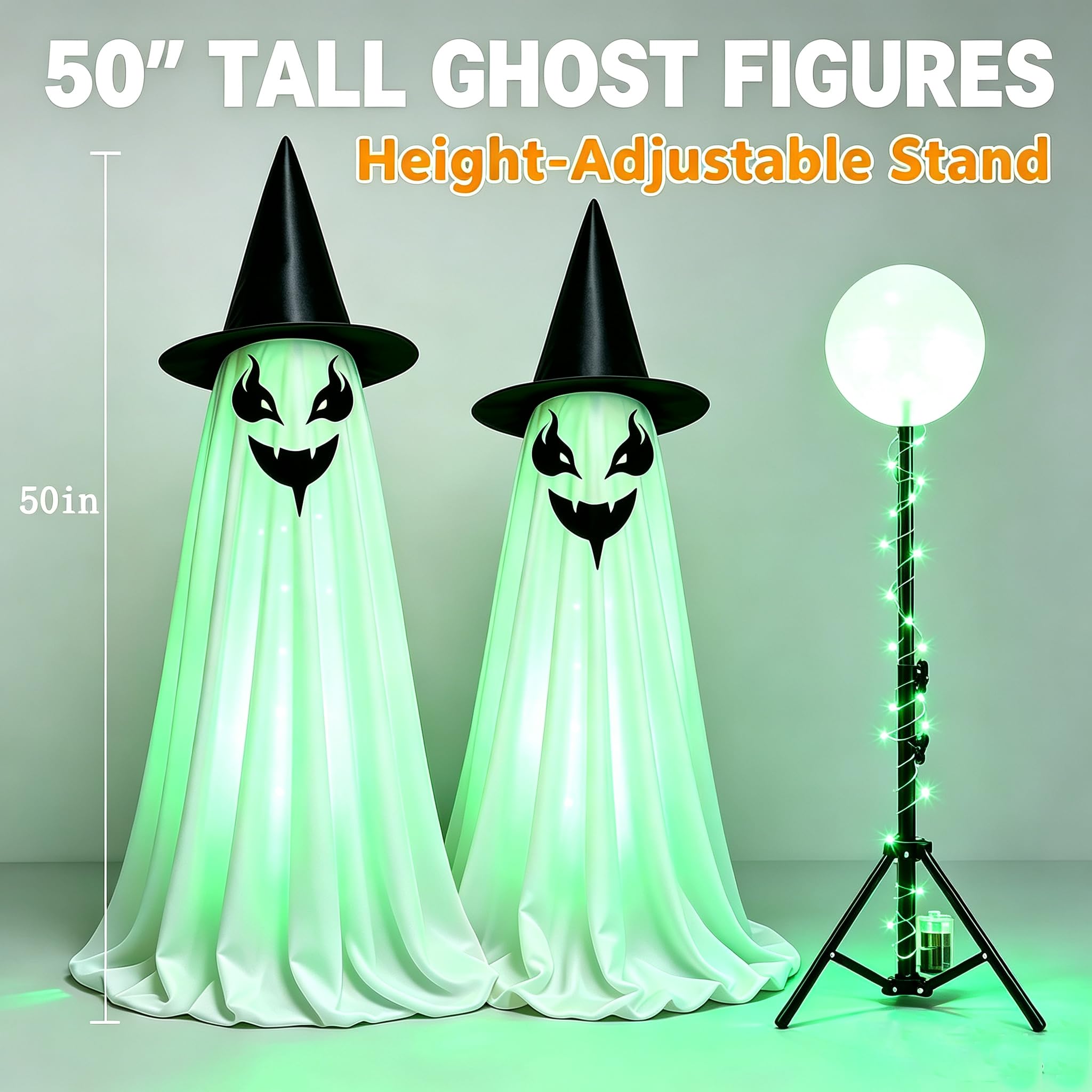 Halloween Decorations Outdoor, 2 Stück Riesige Stehende Geister (A 1.2M)