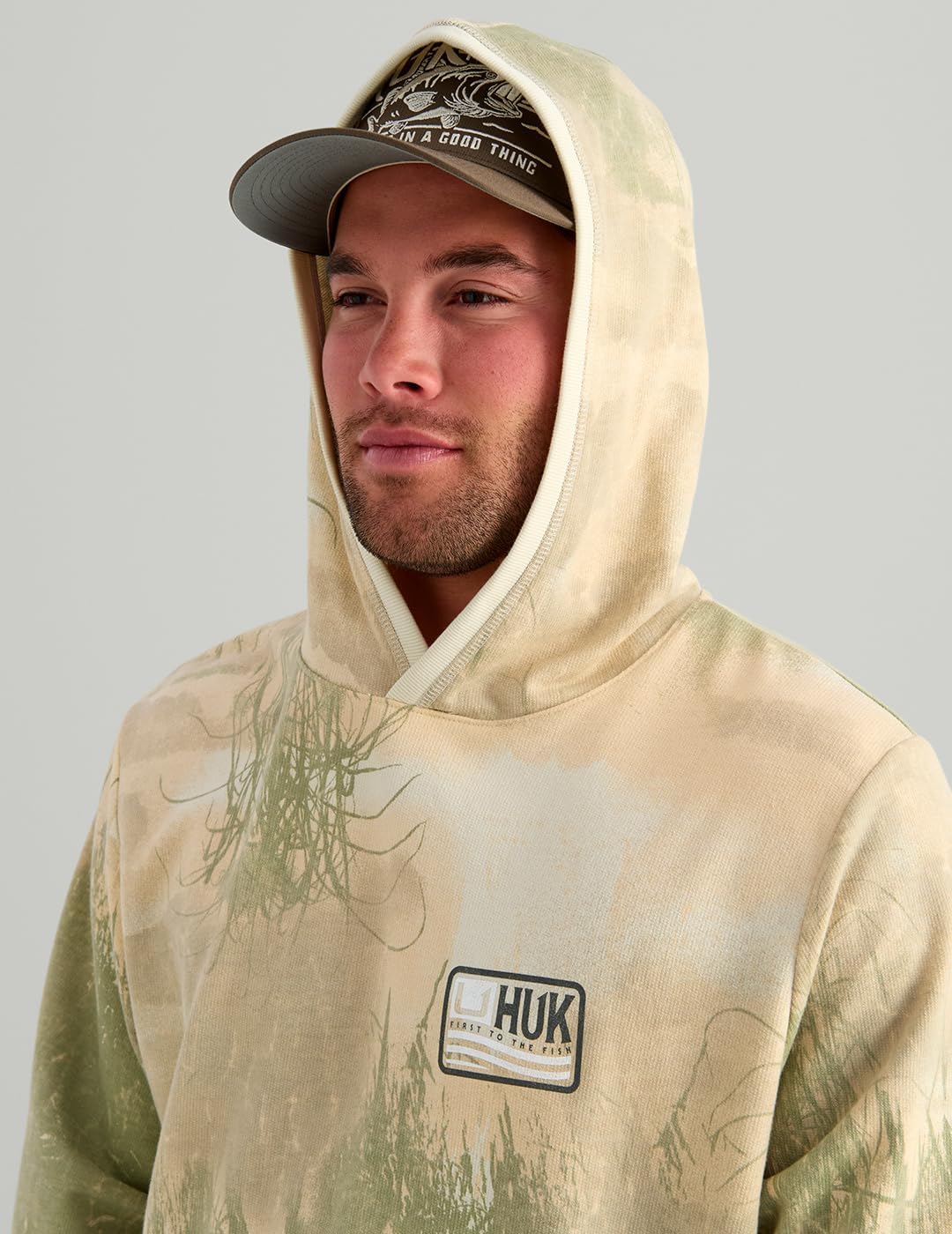 HUK Men's Edisto Terry Hoodie, Soft Terry Cloth Pullover, Lightweight Casual Fishing Hoodie
