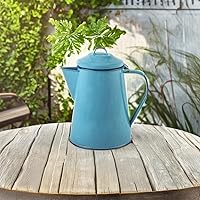 Vista 5 de Cinsa Enamelware - Cafetera (color turquesa) – 8 tazas – Esenciales de camping – Agua caliente para café y té – Ligera y resistente