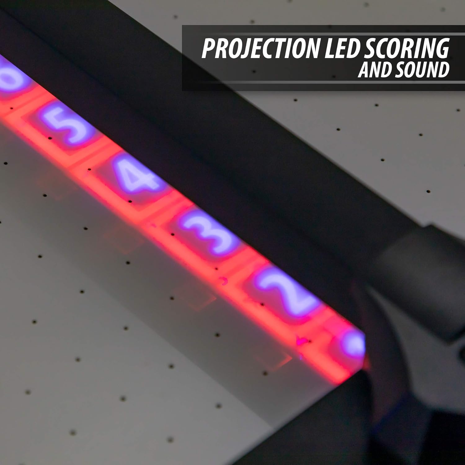 EastPoint Sports 80 Triple-Deke Hover Hockey Table for Indoor Play, Arcade Game with LED Scoring and Stadium Sounds, Black (1-1-34005-DS)