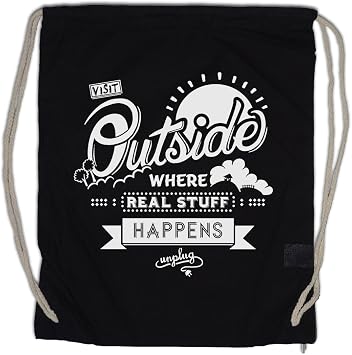 Urban Backwoods Visit Outside Nerd Drawstring Bag Gym Sack