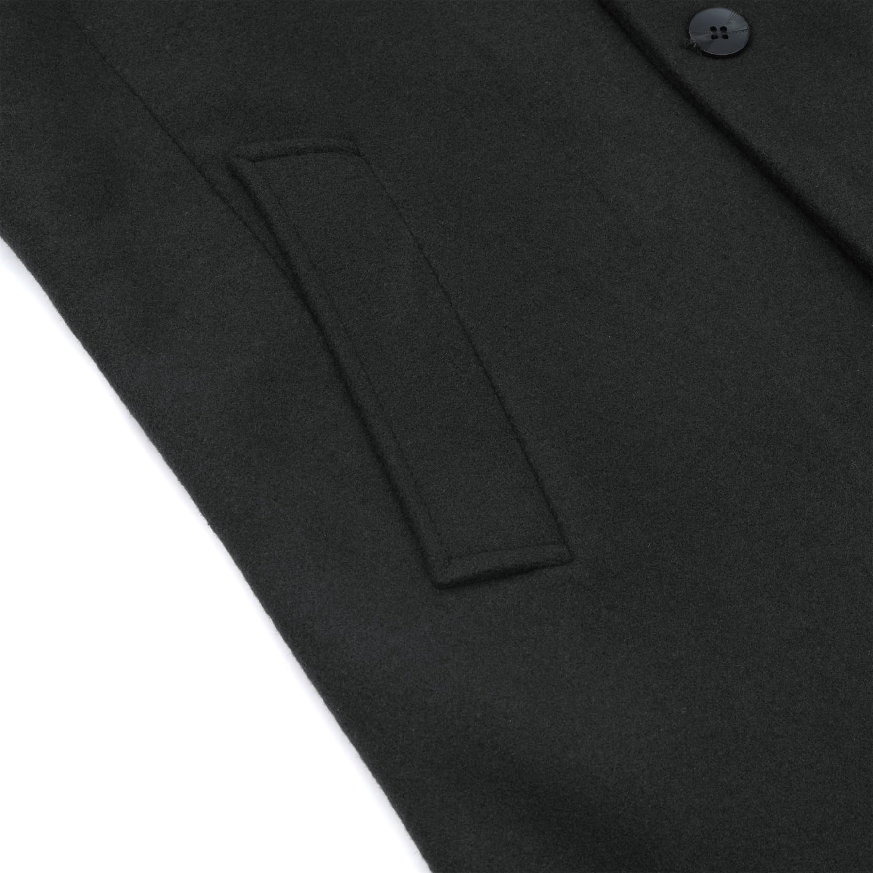 Allthemen Manteau Homme Hiver Long en Laine Epais Pardessus Parka Chaud Veste Coupe Vent Col Montant