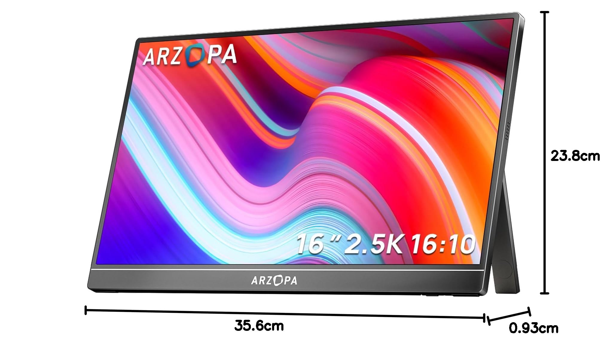 ARZOPA 2.5K Portabeler Monitor, 16 Zoll 2560x1600 HDR 10bit QHD USB-C HDMI Laptop Monitor, 16:10 IPS Augenschutz Externer Zweitbildschirm für Mac PC Phone PS4/5 Xbox Switch