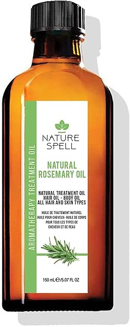 Nature Spell Rosemary Oil for Hair & Skin 150ml  Rosemary Oil for Hair Growth  Treat Dry Damaged Hair to Target Hair Loss  Body Oil for Dry Skin  Made in the UK