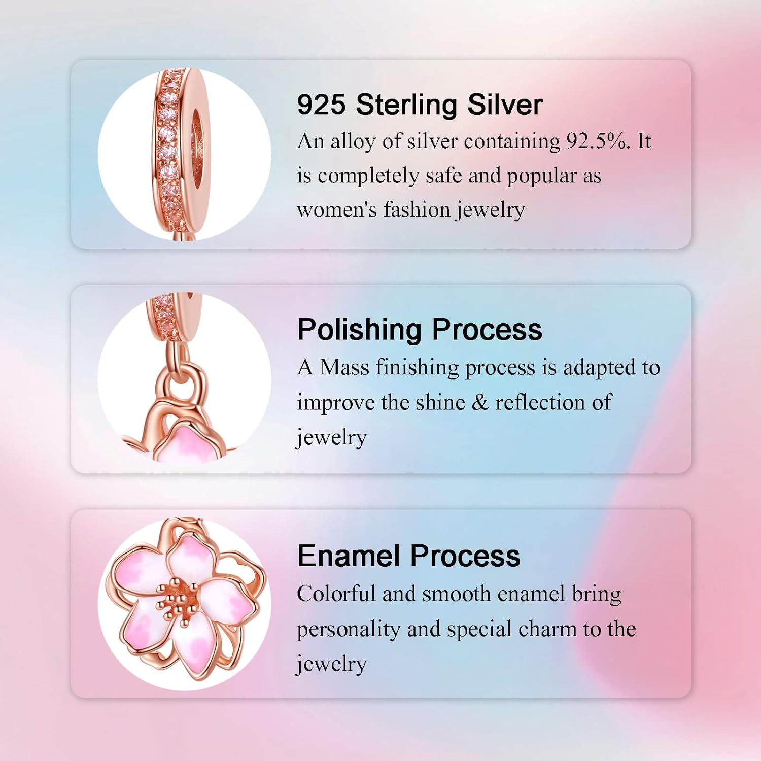 Birthday Fashion Love Heart Dangle Charm 925 Sterling Silver Charms fits Bracelets and Necklace Pendant Bead Charms Jewelry Present for Women Family Friends - Image 5