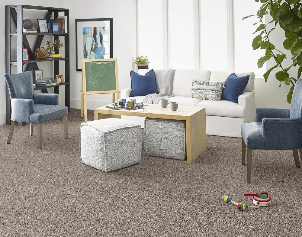 Floorigami, Tri-Tone, 9 in. x 36 in. Cut Pile, 0.51 in. Pile Height, Peel and Stick Carpet Tile, Polyester, (12 Tiles), (27 sqft/box)