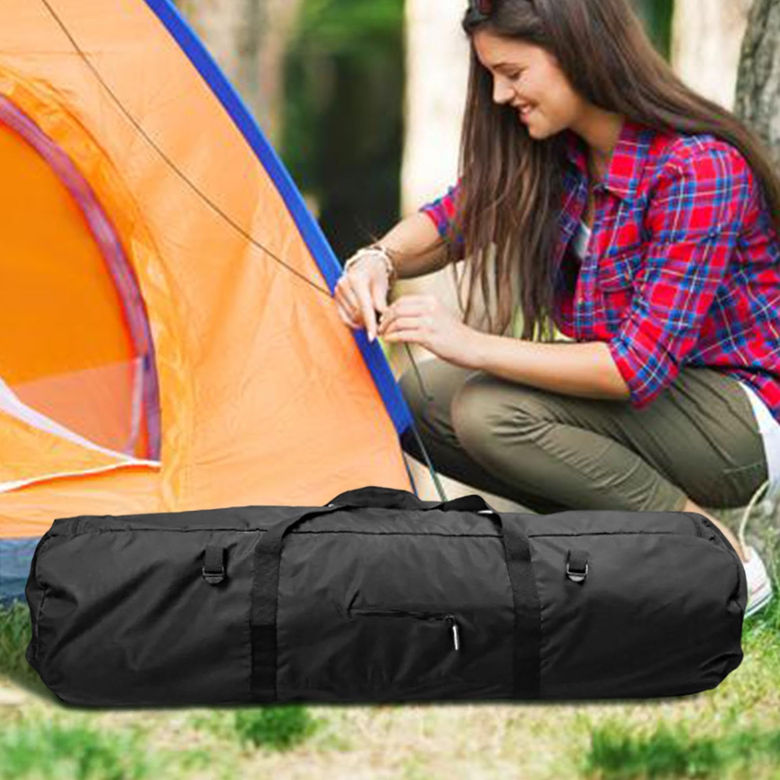 Luggage Pack Pouch For Camping | Extra Large Duffle Bag | Waterproof Travel Tent Bag | Tents Accessory Tent Bag | Zippered Tent Storage Bag Foldable With Double Handle Design For Tent Bags Gear Bags