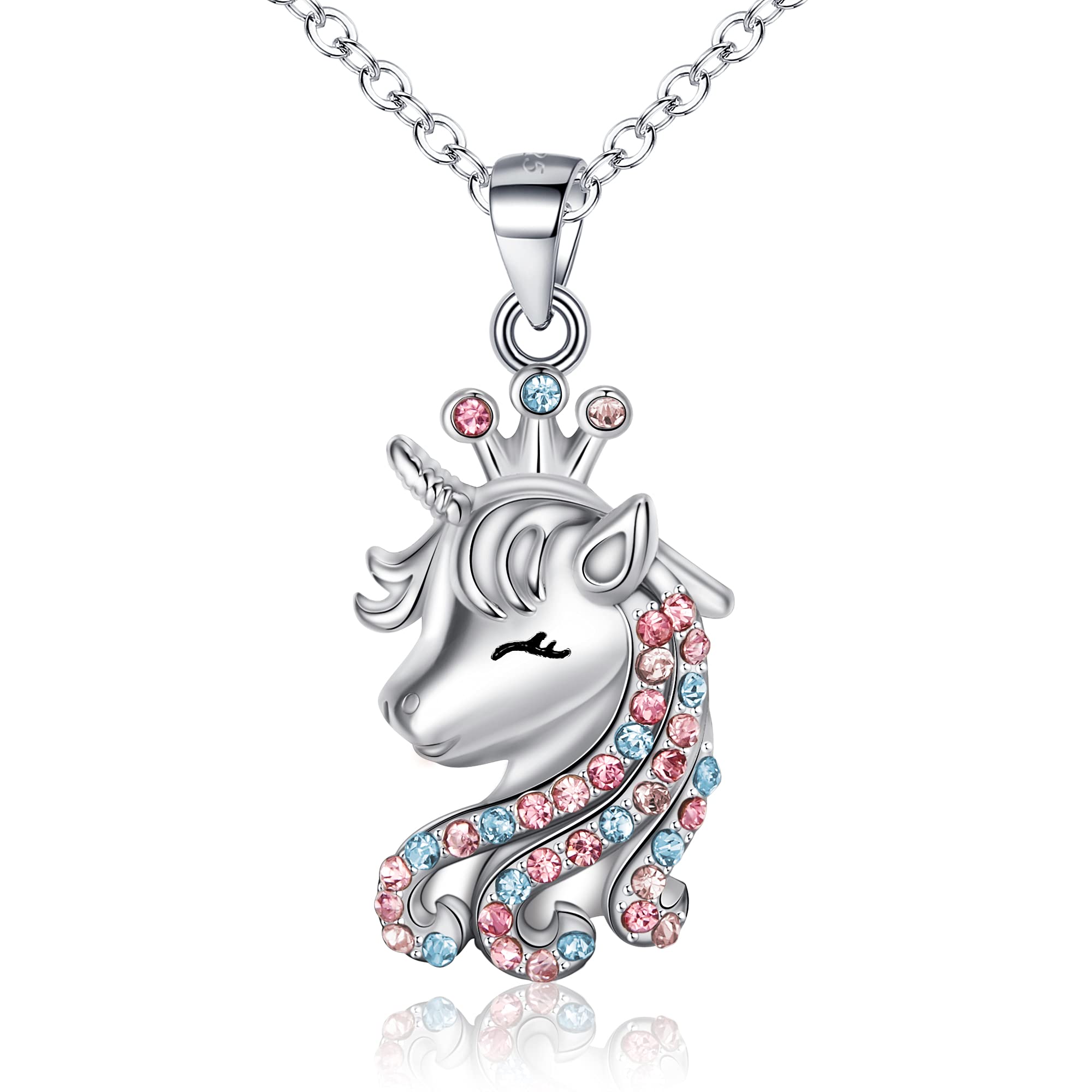 Cosol Silver Crown Unicorn Necklace