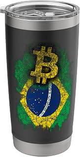 Bitcoin Crypto Brazil Cryptocurrency Brazilian Stainless Steel Insulated Tumbler