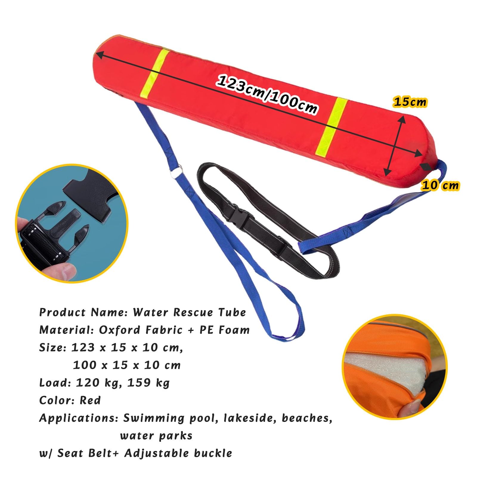 Lifeguard Rescue Tube – Bouée de sécurité étanche pour la natation en eau libre et le sauvetage d'urgence, idéale pour l'entraînement à la natation
