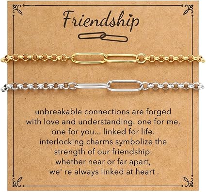1/2/3 PCS Friendship Bracelet for Women, Stainless Steel Link Bracelets for Best Friend/Mother Daughter/Sister