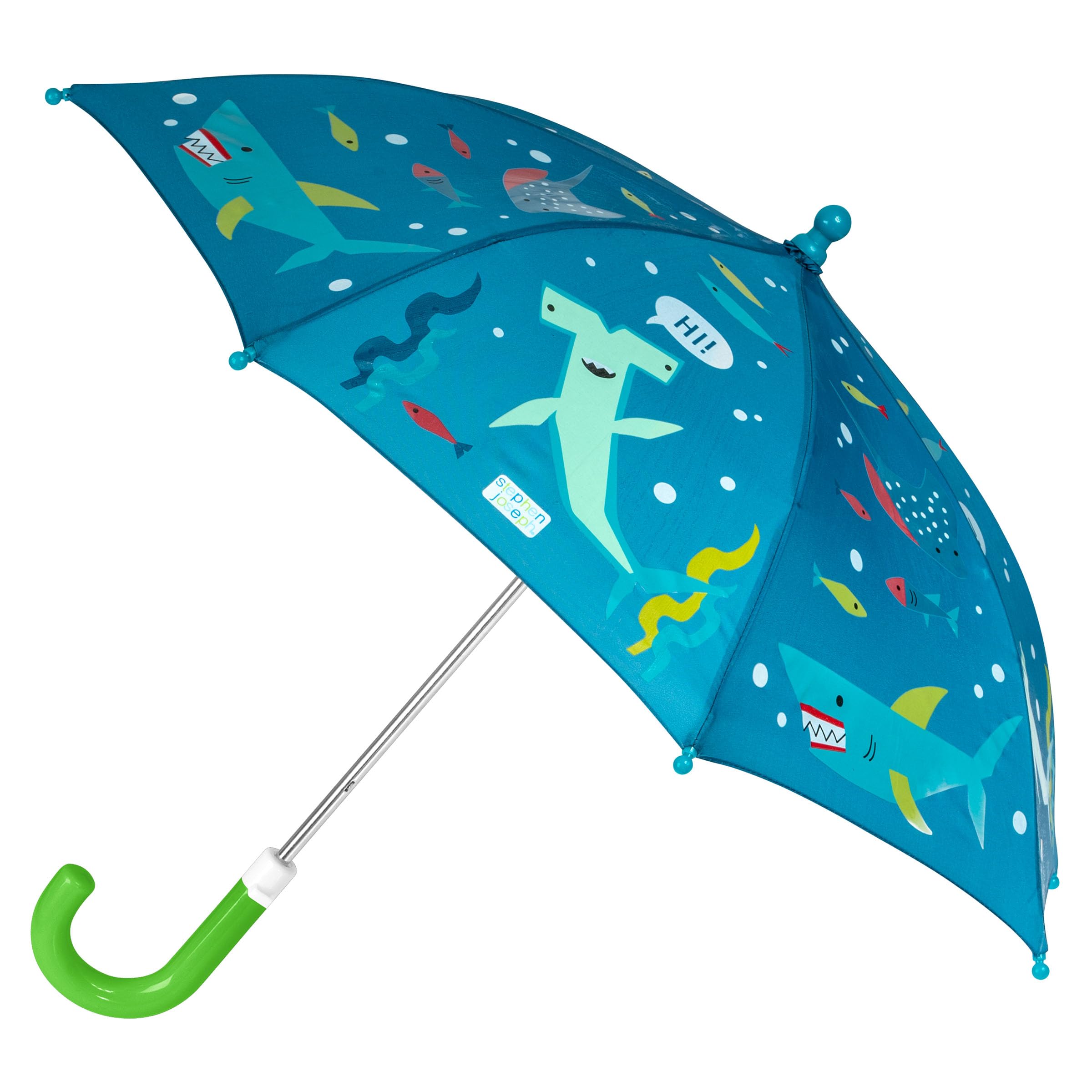 Stephen Joseph Kids' Color Changing Wet Dry Umbrella, Water reacting, Pinch Free Umbrellas for Rain Children's Umbrella, BUTTERFLY, 23"X29