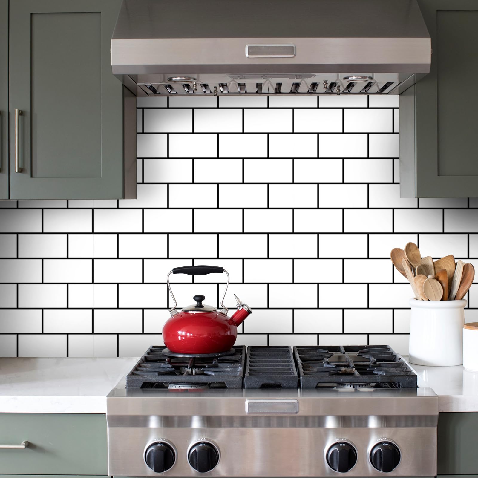 Putentfun Mosaic Tile Stickers for Kitchen Self Adhesive Tiles Waterproof