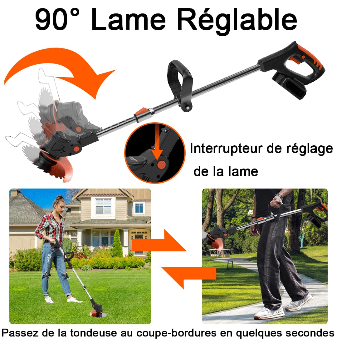 Tagliabordi A Batteria BEST 21V – Decespugliatore Senza Fili Con 2 Batterie E 3 Lame - Foto 4