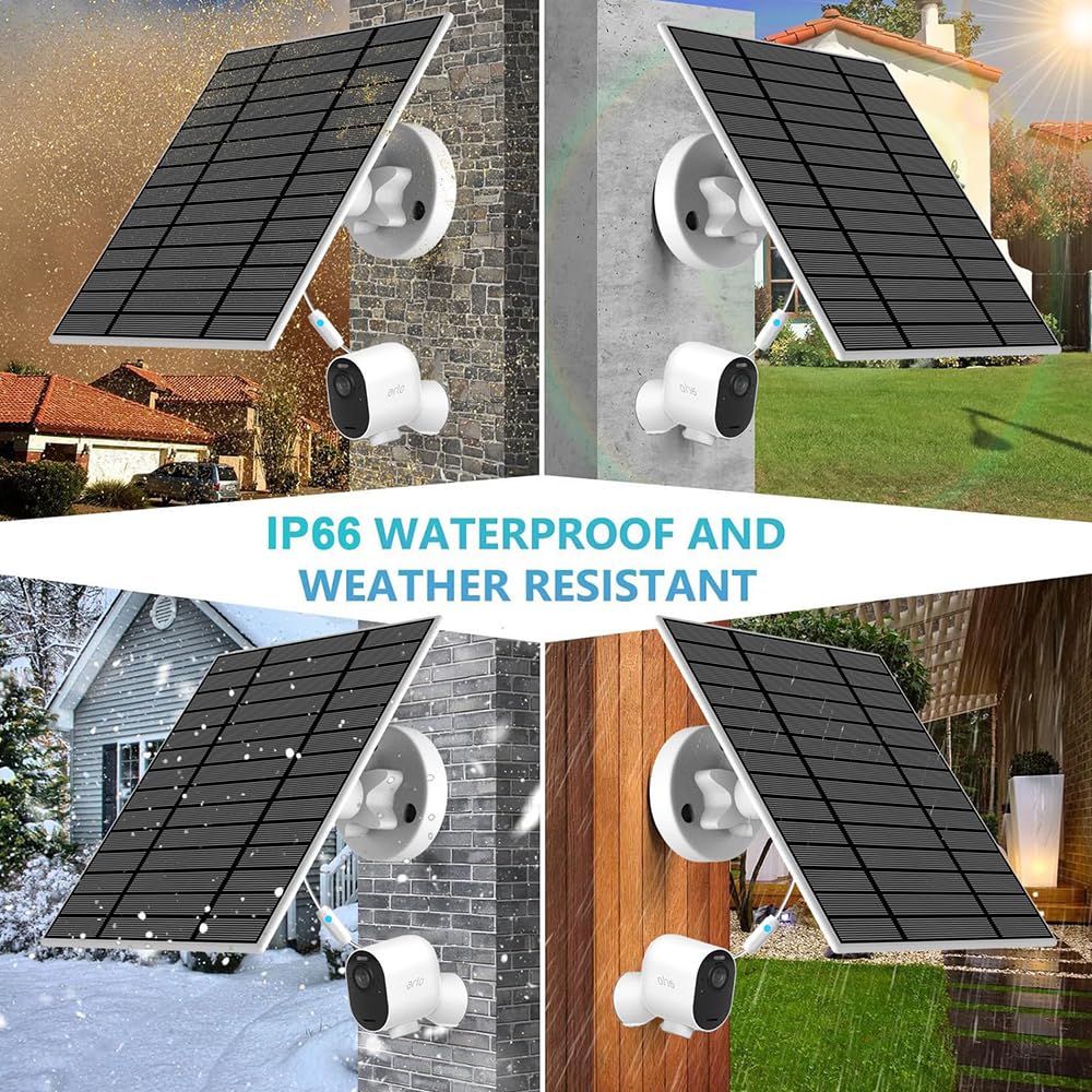 Cargador de panel solar para Arlo Pro 5S 2K, Pro 4, Pro 3, Floodlight