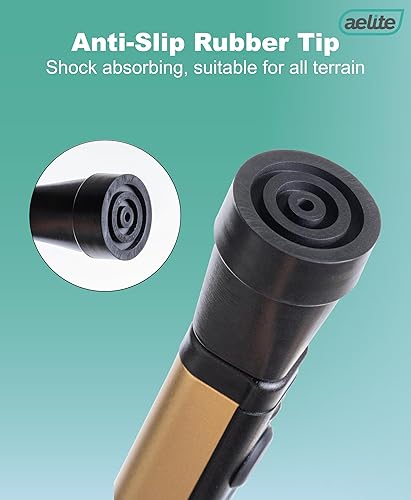 Vista 12 de Aelite Bastón para hombres y mujeres, ligero, duradero, retráctil, resistente, mango ergonómico, aleación de aluminio de alta calidad, bastones